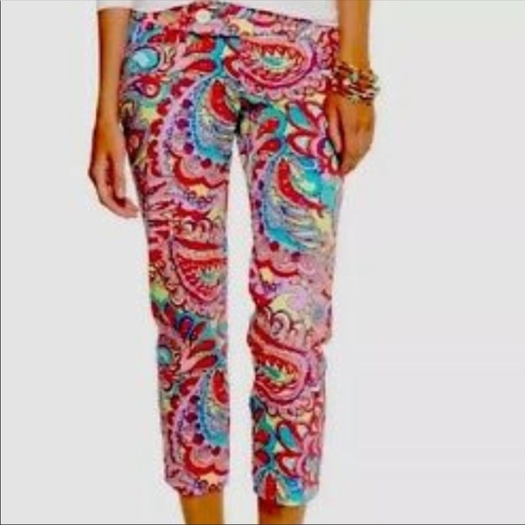 LILLY PULITZER Feelin Groovy Crop Paisley PANTS 2